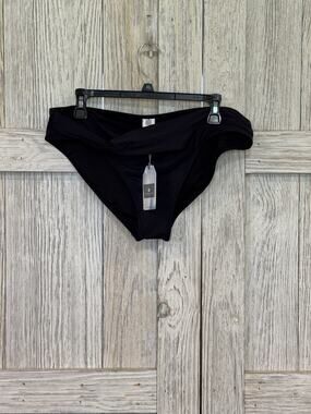 Everyday Sunday BLACK High Rise Bikini Swim Bottom Size 14 Model EsdL0015b